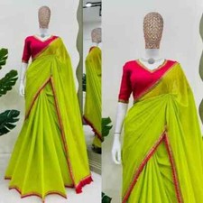 Designer Sari Bollywood Bridal Silk Saree Blouse South Indian Ethnic Ready made