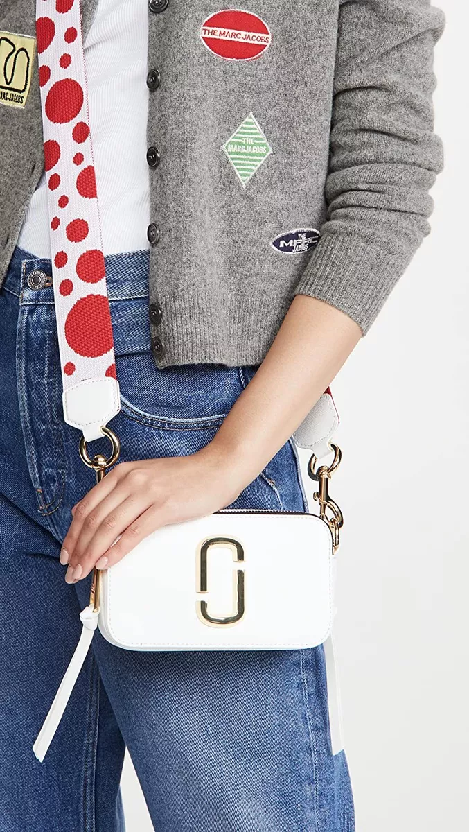 Marc Jacobs White and Red Snapshot Bag