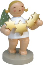 Wendt & Kühn, Sternenfänger, Engel mit Sternen, vergoldet, 650/118, Geburtstag