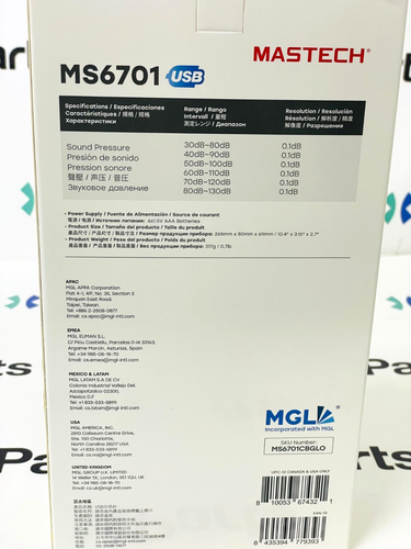 MASTECH MS6701 Digital Sound Level Meter