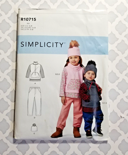 Toddler Kids Pants Top & Hat Sweatshirt  Sz. 1/2-3 Simplicity R10715 Sew Pattern - Picture 2 of 3