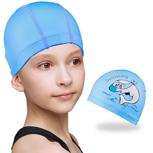 Kids Swimming Cap, Fun Design Silicone Kids Swimming Hat for Boys and