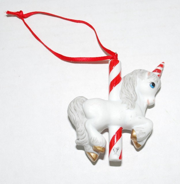 Hallmark Merry Go Round Unicorn Christmas Ornament 1989 Porcelain