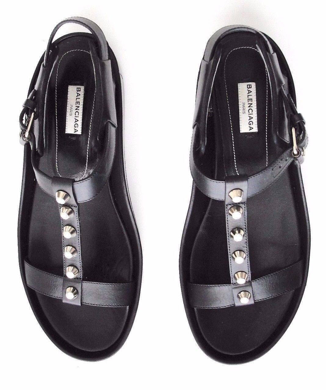 460 BALENCIAGA GIANT SILVER SANDALS, T-STRIP SZ FR 40.5 US 9.5 NEW WITH BOX 6008a4 460 BALENCIAGA GIANT SILVER SANDALS, T-STRIP SZ FR 40.5 US 9.5 NEW WITH BOX 6008a4