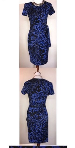 NWT $400 DVF Diane Von Furstenberg Leaf Vine Cornflower Zoe Wrap Dress Women's 4 - Picture 2 of 6