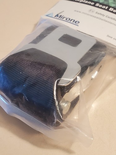 MIRONE Airplane Seat Belt Extender, black. NEW Sealed Package. Adjust up to 32" - Picture 7 of 10