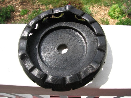 Soporte de exhibición redondo vintage chino tallado a mano de 4" - Imagen 3 de 3