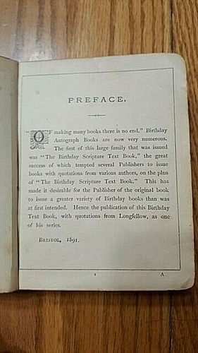POET LONGFELLOW 1891 Illust. Birthday Text Book + family notes Tennyson Capetown - Picture 3 of 12