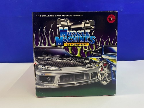 MUSCLE MACHINES 1/18 SCALE BLUE 2002 ACURA RSX MODEL KIT COMPLETE - Picture 9 of 10