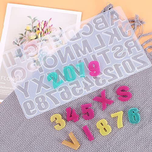 Silikon Alphabet Harz Formen Buchstaben Zahlen Formen zum Selbermachen Schlüsselanhänger Schmuck - Bild 4 von 7