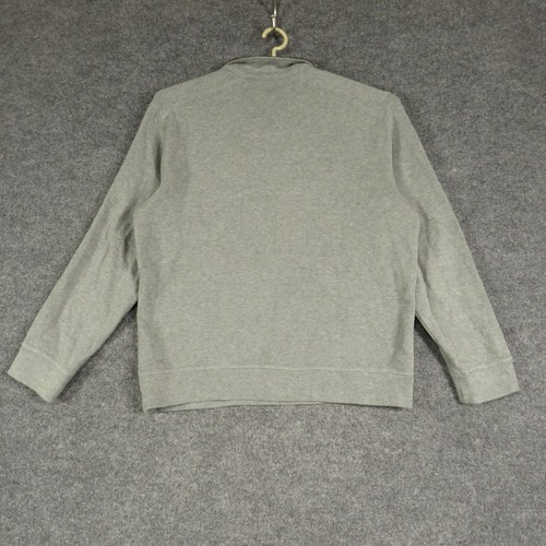 Lands End Sweater Mens Large Grey Long Sleeve Pullover Knit Collared Sweater - Picture 8 of 11