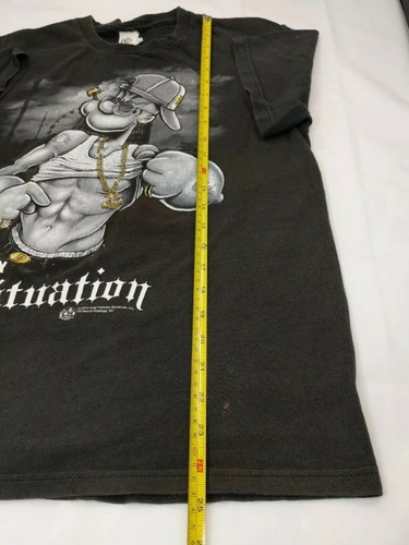 POPEYE "This Is My Situation" 2012/13 Black Graphic Distressed T-shirt Size M - Picture 9 of 12