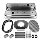 For Chevy SBC 1987-1997 Short Bolt Valve Covers & 12" Oval Air Cleaner Polished