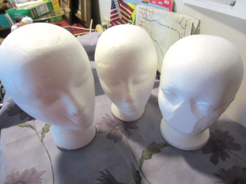 3-Styrofoam Hat, Wig, Heads/Mannequin