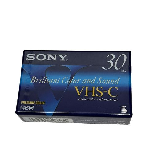 VHS-C Tape Video Cassette 30 Minutes Sony Premium Camcorders NEW TC-30VHG - Picture 1 of 3