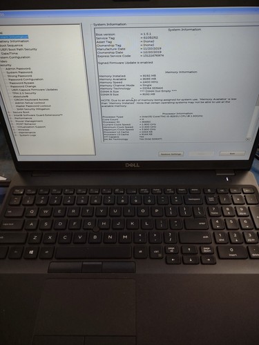 Dell Latitude 5500 15,6" i5-8265U@1,6GHz 8GB RAM NO OS/HDD *BIOS* | LP845