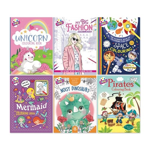 Surtido de libros para colorear para niños unicornios moda espacio sirenas dinosaurios piratas - Imagen 2 de 5