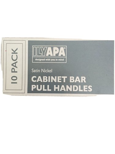 Bar Pull Handles Solid Stainless Steel Satin Nickel 10 Pack Cabinet Hardware - Picture 2 of 7