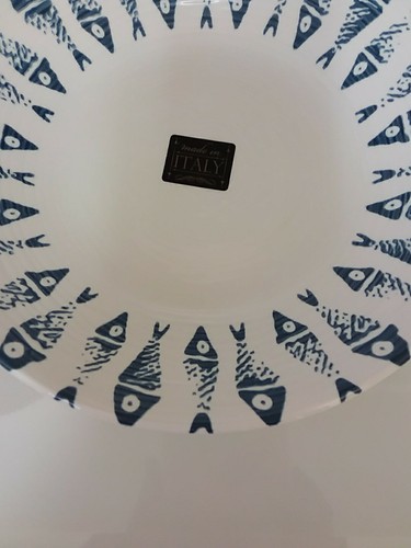 Ceramiche Italia 10" SERVING BOWL Italy Blue Fish - Picture 5 of 6