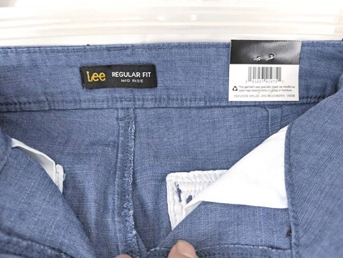 NWT Lee Regular Fit Mid Rise Plus Chambray Drawstring Pockets Shorts 16 M - Picture 7 of 17