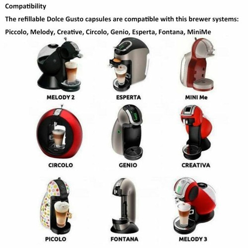 3 tazas de filtro de cápsula de café rellenables para vaina reutilizable Dolce Gusto Nescafe EE. UU. - Imagen 2 de 10