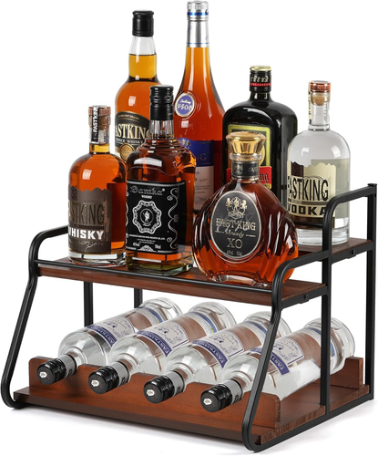Liquor Bottle Display Shelf, Coffee Syrup Rack Organizer, Bottle Holder Stand - Picture 1 of 12