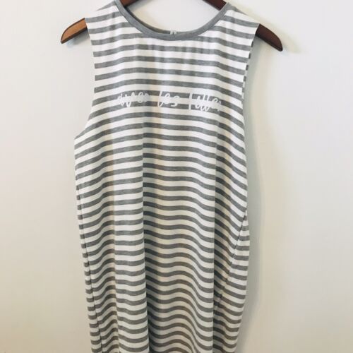Avec Les Filles Camiseta Tejida a Rayas Vestido Talla M Camiseta Informal Deletreada - Imagen 2 de 9