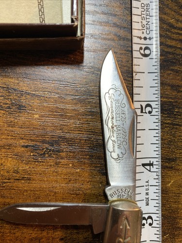 VINTAGE 1875-1975 RUSSELL MADE IN USA BARLOW DELRIN ANNIVERSARY KNIFE (10245) - Picture 4 of 18