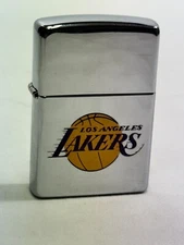  Polished Chrome Zippo Lighter Los Angeles Lakers 2004 with Flint 
