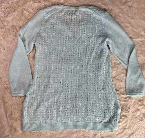 Tommy Bahama Blue Linen 100% Coastal Knit Sweeter Pullover light weight Size S - Bild 8 von 10