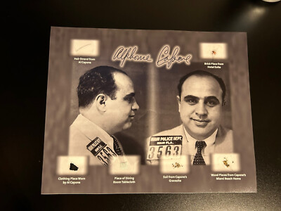 Al Capone Hair Strand Lock Relic Worn Soil Brick Pieces Mafia Chicago 8x10