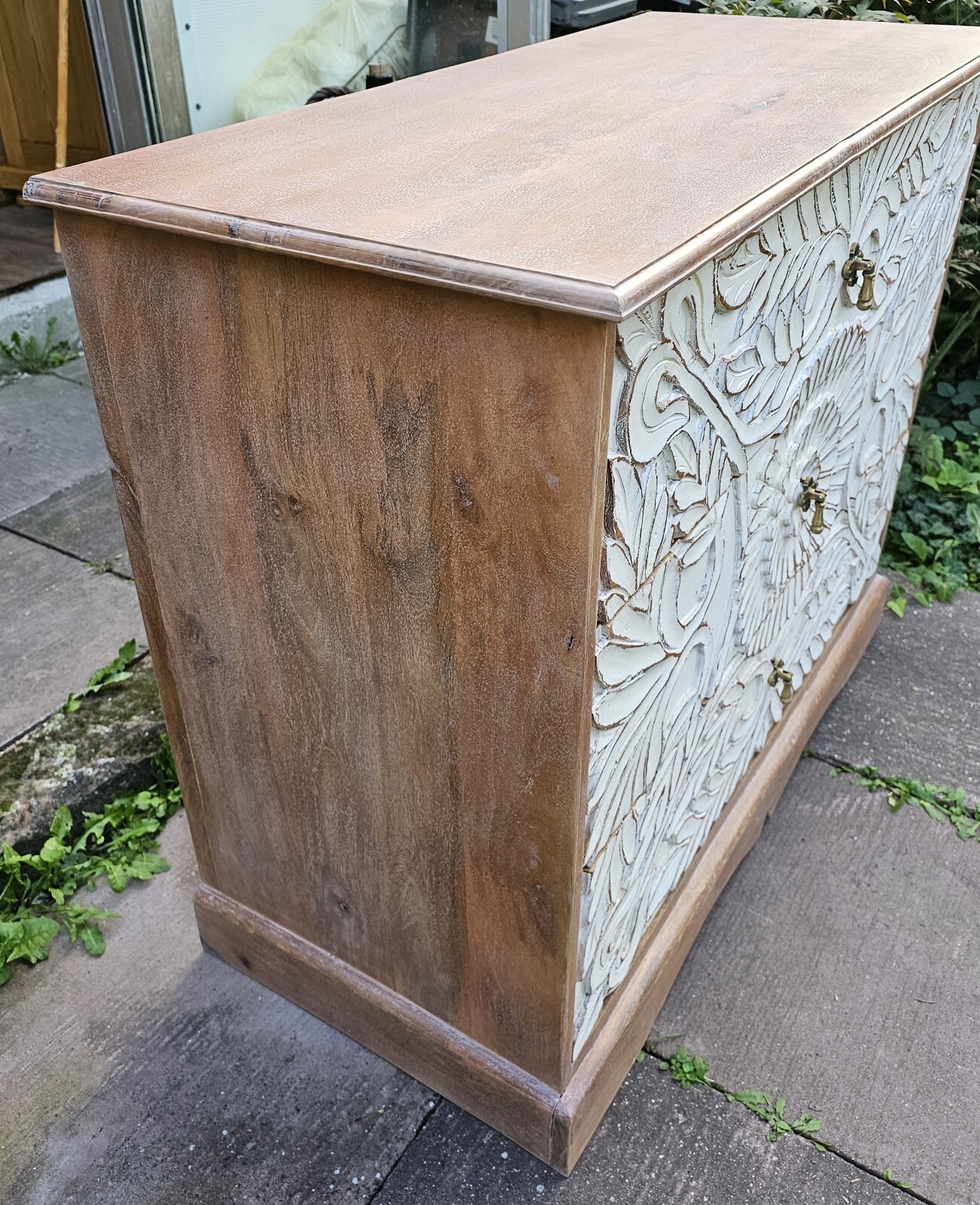 Antik Stil Kommode Anrichte Sideboard shabby weiß Landhaus