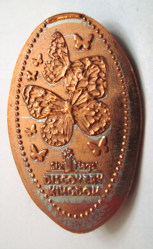 SEI BANDIERE DISCOVERY REGNO VALLEJO, CA - farfalle - penny di zinco allungato