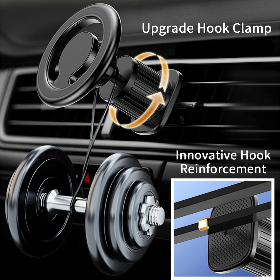 Strong Magnetic 360° Rotation Mag Safe Air Vent Car Mount Dashboard Phone Holder - Image 4 of 4