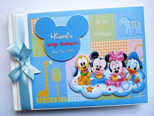 Personalised baby disney Baby Shower guest book, baby Mickey baby shower gift - Picture 1 of 6