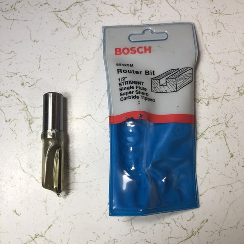 85425M BOSCH CARBIDE TIPPED ROUTER 1/2" STRAIGHT SINGLE FLUTE NEW 1/2" SHANK - Picture 3 of 4