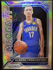 2020 Panini Prizm Aleksej Pokusevski Silver Prizm Emergent Rookie RC #12 Thunder