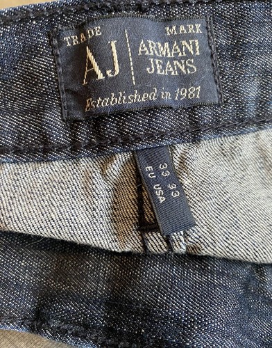 Armani Jeans J31Regular Straight Mens Jeans W 33 L34 Dark Blue Zip Fly Straight - Picture 10 of 11