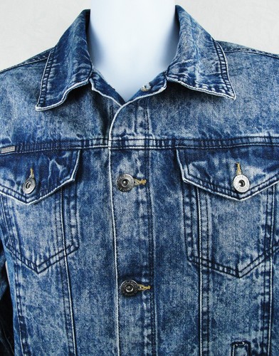 Buffalo David Bitton Mens Denim Jean Jacket Size S Stone Wash Blue EUC - Picture 2 of 6