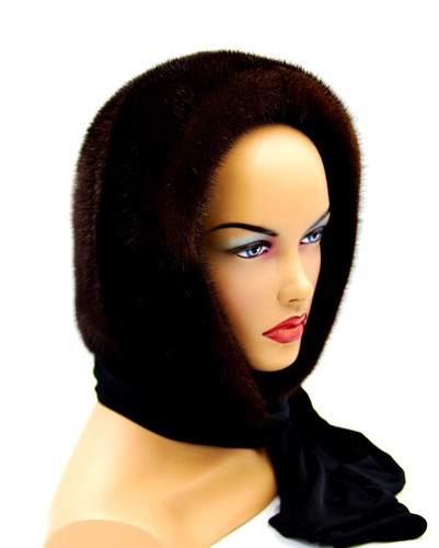 Fur Hat Womens Winter Mink Hooded Scarf  Shawl Warm Headdress Kerchief Bonnet - Bild 2 von 6