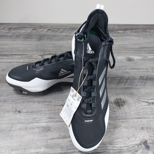 11 1/2 NEW Men's adidas Icon 7 Baseball Metal Cleats Black White FZ1558 - Picture 9 of 9