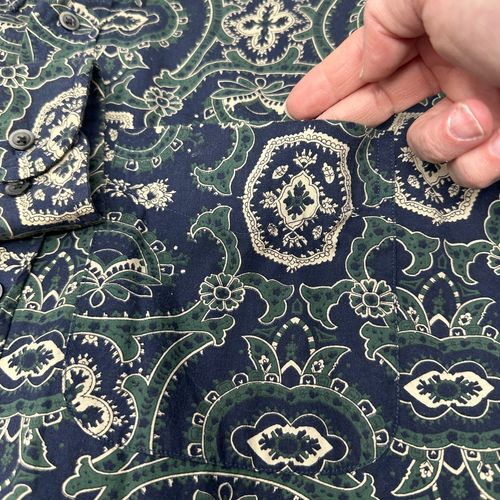 Vintage Colours by Alexander Julian Shirt 90s Green Paisley Button Down ~Large - Picture 4 of 7