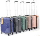 55x40x20cm 4 Wheel Suitcase Hard Shell Carry On Cabin Bag Trolley Hand Luggage