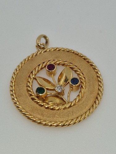 Vintage Chaumet Medallion Pendant 18k Yellow Gold - Picture 4 of 7