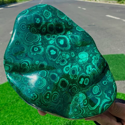 Grappolo trasparente malachite lucida naturale 5,34 libbre campione minerale grezzo - Foto 2 di 23