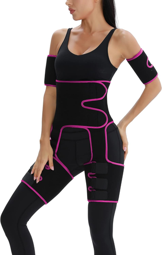 4 in 1 High Waist Arm and Thigh Wast Trainer for Women, Sweat Band Waist Trimmer - Picture 3 of 12