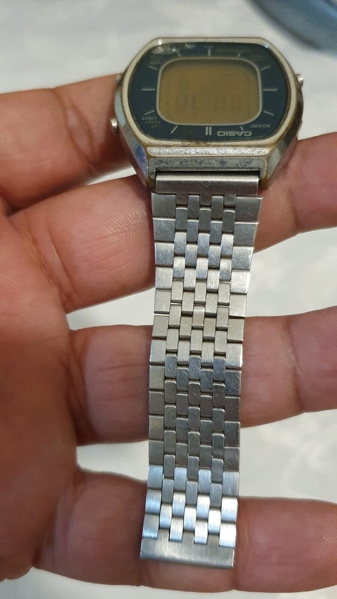 時計 CASIO 56QS-38 Casio Vintage 1980 Black/Stainless Steel Men's Watch - 56QS