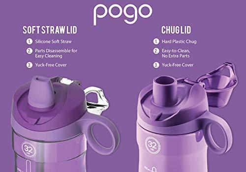 Pogo BPA-freie Kunststoff-Wasserflasche mit Chug-Deckel, lila, 32 Unzen - Bild 5 von 9
