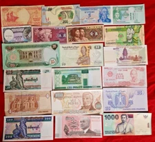 🔥 MIXED LOT 20 DIFFERENT WORLD PAPER MONEY BANKNOTES  FOREIGN  UNC FREE SHIPPIN