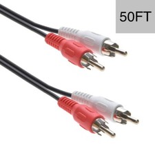 50 FT RCA Stereo Audio Cable 2 RCA Male to 2 RCA Male, 15M, CD Player DJ Mixer
